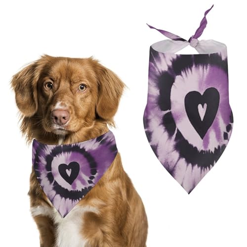 Hundehalstücher mit Batikfärbung, dreieckig, waschbar, für Katzen und Hunde, Violett Hundehalstücher mit Batikfärbung, dreieckig, waschbar, für Katzen und Hunde, Violett von HETVBNS