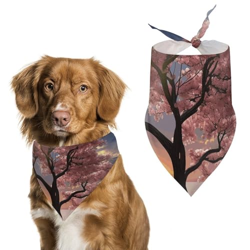 Hundehalstücher mit Blume und Baum, dreieckig, waschbar, für Katzen und Hunde Hundehalstücher mit Blume und Baum, dreieckig, waschbar, für Katzen und Hunde von HETVBNS