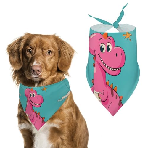 Hundehalstücher mit Cartoon-Dinosaurier-Bildern, für die Fütterung, Fellpflege, dreieckig, waschbar, Haustier-Schal für Katzen und Hunde Hundehalstücher mit Cartoon-Dinosaurier-Bildern, für die Fütterung, Fellpflege, dreieckig, waschbar, Haustier-Schal für Katzen und Hunde von HETVBNS