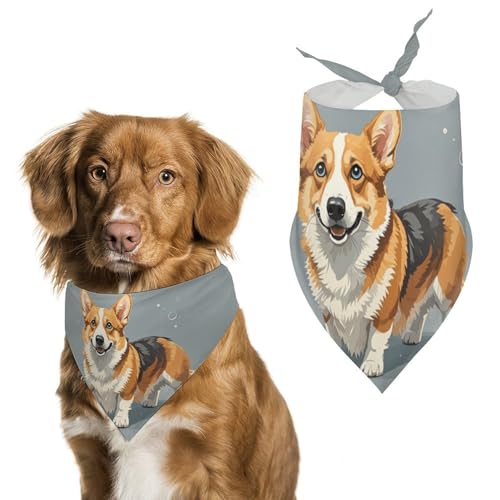 Hundehalstücher mit Corgi-Muster, für die Fütterung, Fellpflege, Dreiecks-Lätzchen, waschbar, Haustier-Schal für Katzen und Hunde Hundehalstücher mit Corgi-Muster, für die Fütterung, Fellpflege, Dreiecks-Lätzchen, waschbar, Haustier-Schal für Katzen und Hunde von HETVBNS