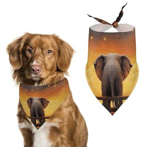 Hundehalstücher mit Elefanten-, Eulen-, Baum, Mond, Stern, Hundehalstuch, Dreieck, waschbar, Schal für Katzen und Hunde Hundehalstücher mit Elefanten-, Eulen-, Baum, Mond, Stern, Hundehalstuch, Dreieck, waschbar, Schal für Katzen und Hunde von HETVBNS