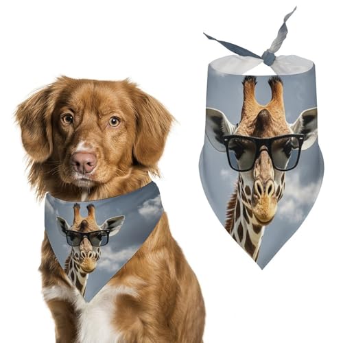 Hundehalstücher mit Giraffenmotiv zum Füttern und Pflegen, dreieckiges Haustier-Lätzchen, waschbar, Haustier-Schal für Katzen und Hunde von HETVBNS