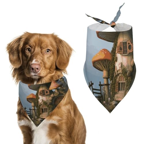 Hundehalstücher mit Pilzgarten zum Füttern und Pflegen, dreieckige Haustier-Lätzchen, waschbar, Haustier-Schal für Katzen und Hunde Hundehalstücher mit Pilzgarten zum Füttern und Pflegen, dreieckige Haustier-Lätzchen, waschbar, Haustier-Schal für Katzen und Hunde von HETVBNS
