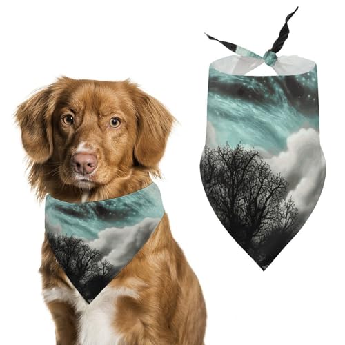 Hundehalstücher mit Sternennacht, Motiv: schwarzer Baum für die Fütterung, Fellpflege, dreieckig, waschbar, für Katzen und Hunde Hundehalstücher mit Sternennacht, Motiv: schwarzer Baum für die Fütterung, Fellpflege, dreieckig, waschbar, für Katzen und Hunde von HETVBNS