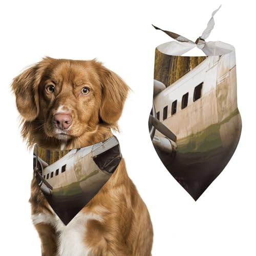 Hundehalstücher mit aufgegebenem Flugzeug zum Füttern und Pflegen, dreieckige Haustier-Lätzchen, waschbar, Haustier-Schal für Katzen und Hunde Hundehalstücher mit aufgegebenem Flugzeug zum Füttern und Pflegen, dreieckige Haustier-Lätzchen, waschbar, Haustier-Schal für Katzen und Hunde von HETVBNS