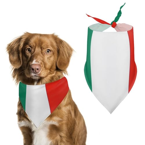 Hundehalstücher mit italienischer Flagge, dreieckig, waschbar, für Katzen und Hunde Hundehalstücher mit italienischer Flagge, dreieckig, waschbar, für Katzen und Hunde von HETVBNS