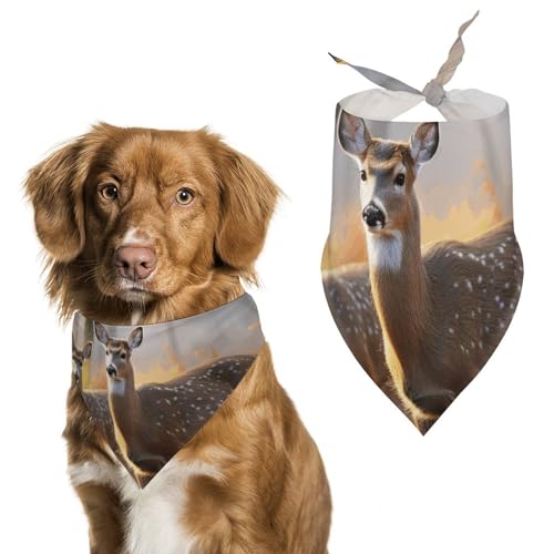 Hundehalstücher mit niedlichem Hirschmotiv, dreieckig, waschbar, für Katzen und Hunde Hundehalstücher mit niedlichem Hirschmotiv, dreieckig, waschbar, für Katzen und Hunde von HETVBNS