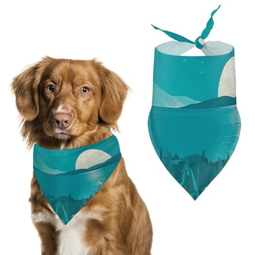 Hundehalstücher zum Füttern und Pflegen, dreieckig, waschbar, für Katzen und Hunde, Blaugrün Hundehalstücher zum Füttern und Pflegen, dreieckig, waschbar, für Katzen und Hunde, Blaugrün von HETVBNS
