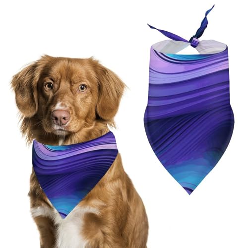 Hundehalstücher zum Füttern und Pflegen, dreieckig, waschbar, für Katzen und Hunde, gewellt, Violett Hundehalstücher zum Füttern und Pflegen, dreieckig, waschbar, für Katzen und Hunde, gewellt, Violett von HETVBNS