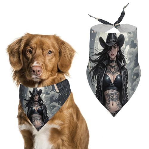 Niedliche Tattoo-Halstücher für Hunde und Katzen zum Füttern und Pflegen, dreieckiges Haustier-Lätzchen, waschbar, Haustier-Schal für Katzen und Hunde von HETVBNS