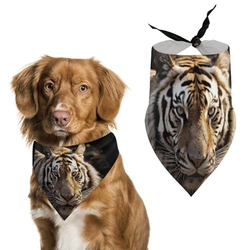 Tiertiger Hundehalstücher zum Füttern und Pflegen, dreieckige Haustier-Lätzchen, waschbar, Haustier-Schal für Katzen und Hunde Tiertiger Hundehalstücher zum Füttern und Pflegen, dreieckige Haustier-Lätzchen, waschbar, Haustier-Schal für Katzen und Hunde von HETVBNS