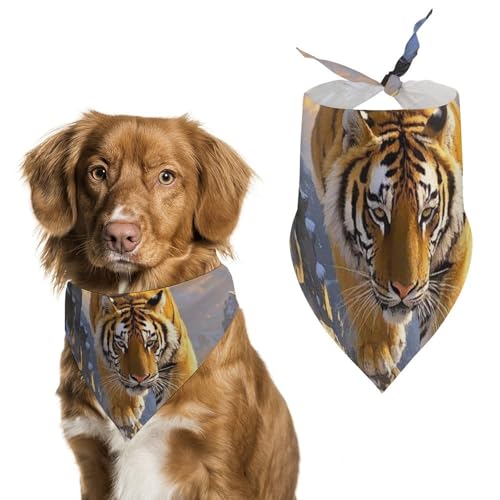 Tiger Hundehalstücher zum Füttern und Pflegen, dreieckige Haustier-Lätzchen, waschbar, für Katzen und Hunde Tiger Hundehalstücher zum Füttern und Pflegen, dreieckige Haustier-Lätzchen, waschbar, für Katzen und Hunde von HETVBNS