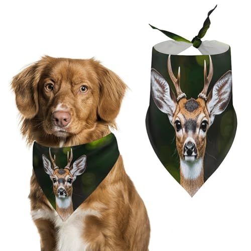 Whitetail Hirsch-Hundehalstücher zum Füttern und Pflegen, dreieckiges Haustier-Lätzchen, waschbar, Haustier-Schal für Katzen und Hunde von HETVBNS