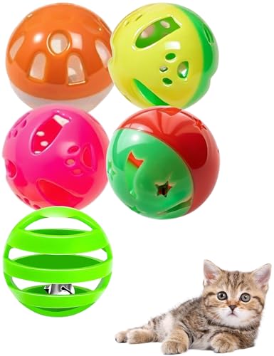 HEUHAI Katzenspielzeugbälle, mehrfarbig mit Glocken, dauerhafter Kunststoff, Indoor-Spiel für alle Katzen, 3,8 cm bis 5,6 cm, 10 Stück HEUHAI Katzenspielzeugbälle, mehrfarbig mit Glocken, dauerhafter Kunststoff, Indoor-Spiel für alle Katzen, 3,8 cm bis 5,6 cm, 10 Stück von HEUHAI