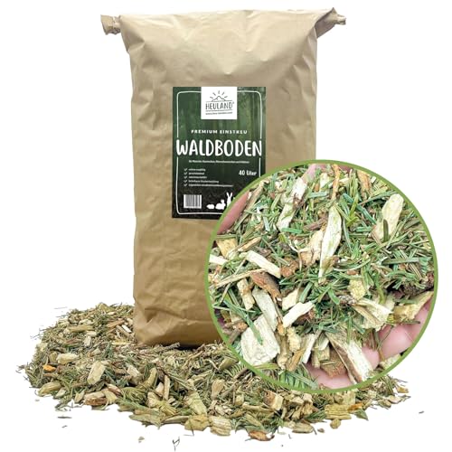 HEULAND® Waldboden - natürlicher Einstreu für Kaninchen, Meerschweinchen, Hühner, Voliere, Stall, Nager - 40 Liter x2 von HEULAND