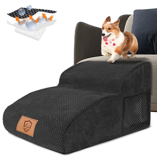 HEVOL 2-Stufen Hundetreppe für Kleine Hunde – Erweiterte Hunderampe mit Abnehmbarem, Waschbarem Bezug – rutschfeste Haustiertreppe für Bett, Sofa & Katzentreppe HEVOL 2-Stufen Hundetreppe für Kleine Hunde – Erweiterte Hunderampe mit Abnehmbarem, Waschbarem Bezug – rutschfeste Haustiertreppe für Bett, Sofa & Katzentreppe von HEVOL
