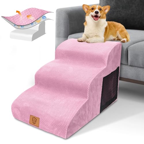 HEVOL Hundetreppe für Kleine Hunde, Haustiertreppe 3 Stufen, rutschfeste Hunderampe für Bett, Schwamm Hundetreppe 40cm Hoch, Tragbar Haustierrampe mit Waschbar Bezug HEVOL Hundetreppe für Kleine Hunde, Haustiertreppe 3 Stufen, rutschfeste Hunderampe für Bett, Schwamm Hundetreppe 40cm Hoch, Tragbar Haustierrampe mit Waschbar Bezug von HEVOL
