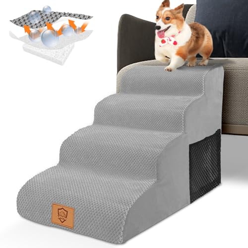 HEVOL Hundetreppe für Kleine Hunde,4 Stufen Haustiertreppe aus Schaumstofff mit Wasserdichter Bezug,Abnehmba Hunderampe Katzentrepp für Sofa Bett,Send 1 Fusselrollen HEVOL Hundetreppe für Kleine Hunde,4 Stufen Haustiertreppe aus Schaumstofff mit Wasserdichter Bezug,Abnehmba Hunderampe Katzentrepp für Sofa Bett,Send 1 Fusselrollen von HEVOL