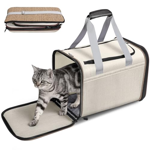 HEVOL Katzentransportbox, Transporttasche für Katzen und Welpen bis 10kg, Taschetransportbox Katze mit atmungsaktivem Netz, Leichte faltabre Katzen Transport für Tierarzt/Auto/Flugzeug HEVOL Katzentransportbox, Transporttasche für Katzen und Welpen bis 10kg, Taschetransportbox Katze mit atmungsaktivem Netz, Leichte faltabre Katzen Transport für Tierarzt/Auto/Flugzeug von HEVOL