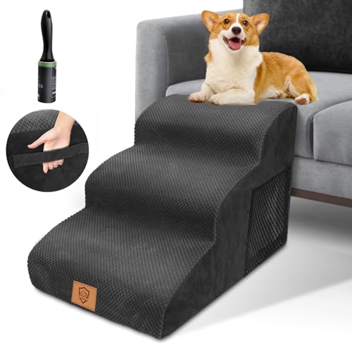 Haustiertreppe Hundetreppe, Hundetreppe 3 Stufen, Haustiertreppe für Kleine Hunde, Hundetreppe 40cm Hoch,Katzentreppe Hunderampe für Bett, Sofa, Couch und Auto Haustiertreppe Hundetreppe, Hundetreppe 3 Stufen, Haustiertreppe für Kleine Hunde, Hundetreppe 40cm Hoch,Katzentreppe Hunderampe für Bett, Sofa, Couch und Auto von HEVOL
