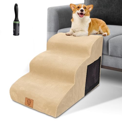 Hundetreppe für Kleine Hunde Haustiertreppe für Bett und Sofa Hunde Treppe rutschfeste Plüsch-Bezug waschbar Katzentreppe Hunderampe Hundetreppe für Kleine Hunde Haustiertreppe für Bett und Sofa Hunde Treppe rutschfeste Plüsch-Bezug waschbar Katzentreppe Hunderampe von HEVOL