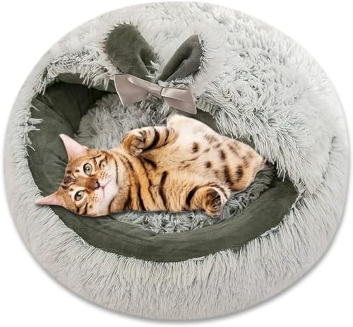 Hundebett, Weiches Katzenhöhlenbett Für Guten Halt, Bequemes Haustierhöhlenbett Mit Abnehmbarem Kissen, Waschbares Hundebett (Color : C, Size : 60cm) von HEXEH