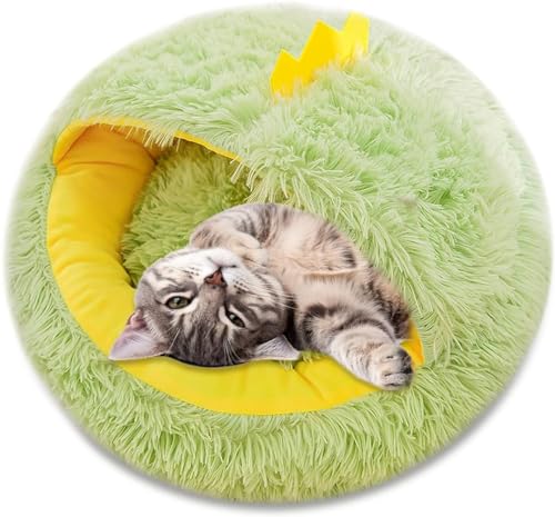 Katzenbett, 2-in-1 Warme Höhle, Katzenhaus, Katzenschlafsofa, Haustierzelt Mit Abnehmbarem, Waschbarem Kissen for Kätzchen, Kleine Hunde, Welpen, Kleine Haustiere (Color : B, Size : 30cm) von HEXEH