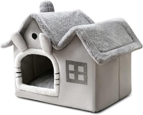 Katzenhaus, Cartoon-Katzenhöhlenbett Mit Abnehmbarem, Waschbarem Kissen, Süßes Katzenzelt, Warmes Und Weiches Kamin-Katzenhaus for Hunde, Katzen, Kleine Tiere (Color : B, Size : L) von HEXEH