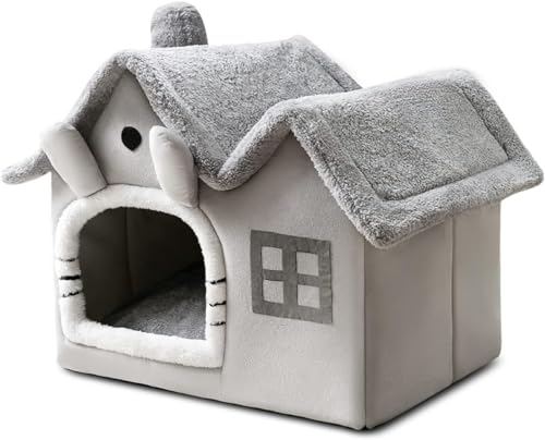 Katzenhaus, Cartoon Süßes Kamin-Katzenhaus, Süßes Katzenhöhlenbett, Kamin-Katzenhäuser for Hauskatzen, Weiches Und Warmes Hundebett (Color : B, Size : M) von HEXEH