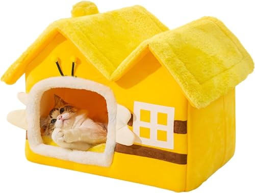 Katzenhaus, Cartoon Süßes Kamin-Katzenhaus, Süßes Katzenhöhlenbett, Kamin-Katzenhäuser for Hauskatzen, Weiches Und Warmes Hundebett (Color : C, Size : M) von HEXEH