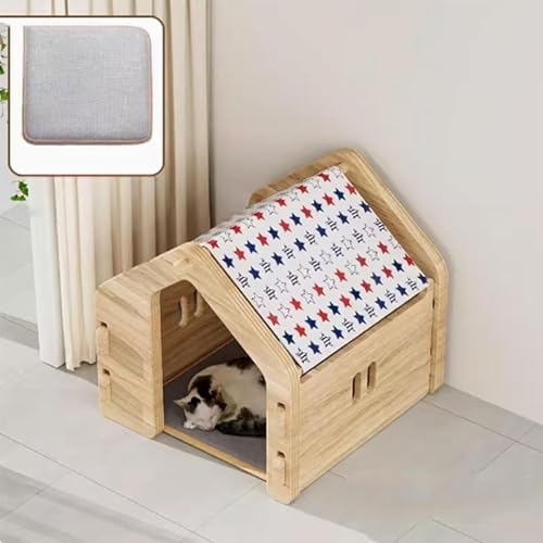 Katzenhaus, Katzenhöhle Würfel Großer Raum Katzenbett Mit Kratzbrett Und Spielball Für Kleine Mittlere Haustiere Innenruhe (Color : C, Size : 50x47x48cm) von HEXEH