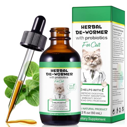 Wurmkur Katze 60ml, Entwurmungsmittel Katzen mit Probitika - Verbesserung der Verdauung, Immunitätsschub, Natürliche Katzenwurmer-Tropfen Wurmkur Katze 60ml, Entwurmungsmittel Katzen mit Probitika - Verbesserung der Verdauung, Immunitätsschub, Natürliche Katzenwurmer-Tropfen von HEXIN