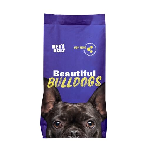 HEY HOLY – Beautiful Bulldogs Trockenfutter für ausgewachsene Hunde mit 40% Lachs – 1er Pack (7kg) – Getreidefrei, nur EIN tierisches Protein, besonders gut verträglich von HEY HOLY