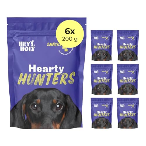 HEY HOLY Premium Hundeleckerlis für Kleine Jagdhunde 100% getreidefrei | Hunde Snacks | 6 x 200 g Leckerli für ausgewachsene, kleine Jagdhunde mit Rind | Hochverträglich aus natürlichen Zutaten von HEY HOLY
