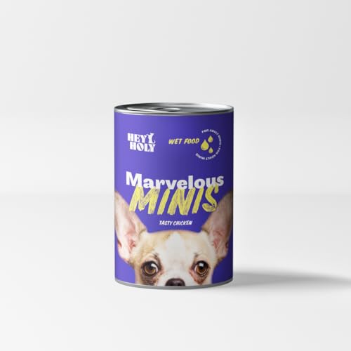 HEY HOLY – Marvelous Minis Nassfutter – High-Meat Premium Nassfutter für ausgewachsene Hunde mit Huhn (18X 400g) von HEY HOLY