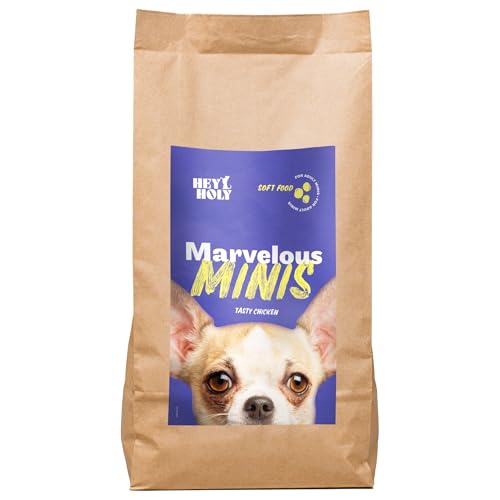 HEY HOLY Hundefutter Soft für Minis 100% getreidefrei | Softfutter | 2.5 kg weiches Trockenfutter für ausgewachsene Minis mit Huhn | Hochverträglich aus natürlichen Zutaten von HEY HOLY