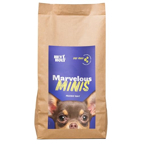 HEY HOLY – Marvelous Minis Trockenfutter für ausgewachsene Hunde mit 40% Forelle – 1er Pack (7kg) – Getreidefrei, nur EIN tierisches Protein, besonders gut verträglich von HEY HOLY