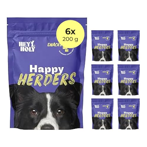 HEY HOLY Premium Hundeleckerlis für Hütehunde 100% getreidefrei | Hunde Snacks | 6 x 200 g Leckerli für ausgewachsene Hütehunde mit Huhn | Hochverträglich aus natürlichen Zutaten von HEY HOLY