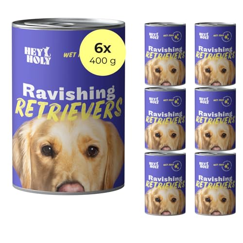 HEY HOLY Premium Nassfutter für Retriever | 6X 400g Hundefutter für ausgewachsene Retriever mit Lamm | Hochverträglich aus natürlichen Zutaten von HEY HOLY
