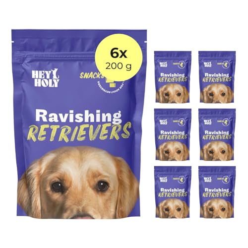 HEY HOLY Premium Hundeleckerlis für Retriever 100% getreidefrei | Hunde Snacks | 6 x 200 g Leckerli für ausgewachsene Retriever mit Lamm | Hochverträglich aus natürlichen Zutaten von HEY HOLY