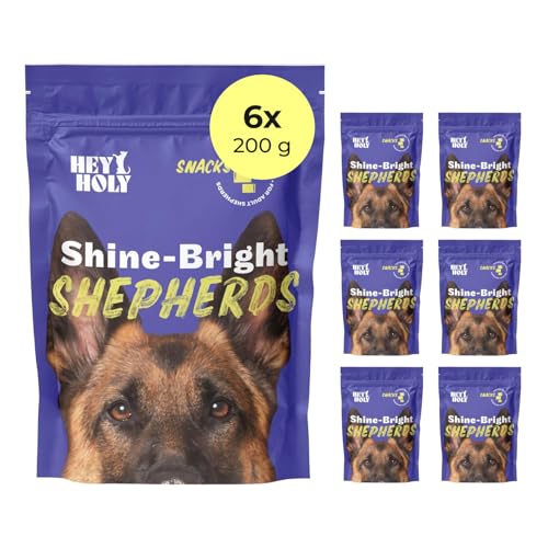 HEY HOLY Premium Hundeleckerlis für Schäferhunde 100% getreidefrei | Hunde Snacks | 6 x 200 g Leckerli für ausgewachsene Schäferhunde mit Ente | Hochverträglich aus natürlichen Zutaten von HEY HOLY