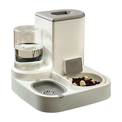 HEYCE 2-in-1 Automatic Dog Cat Feeder, Pet Feeder & Waterer, Cat Food and Water Bowl Set, Gravity Food Feeder and Waterer Set with Automatic Waterer Bottle, for Small Medium Large Pets von HEYCE