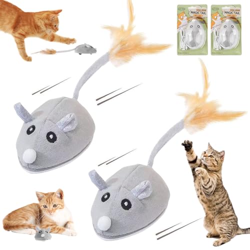 HEYIDAMAI Katzenspielzeug Selbstbeschäftigung Elektrisch Maus, 2 Stück Magic Maus Katzenspielzeug, Interaktives Katzenspielzeug Maus mit Federschwanz, USB Wiederaufladbar Spielzeug für Katze HEYIDAMAI Katzenspielzeug Selbstbeschäftigung Elektrisch Maus, 2 Stück Magic Maus Katzenspielzeug, Interaktives Katzenspielzeug Maus mit Federschwanz, USB Wiederaufladbar Spielzeug für Katze von HEYIDAMAI