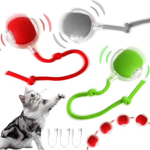 Interaktiver Spielball mit Schwanz für Katzen, 3 PCS Interaktiver Spielball für Katzen,Interaktiver Ball Katze,Katzenspielzeug Elektrisch Ball Interaktiv,360° Rolling Smart Ball FüR Katzen Und Hunde Interaktiver Spielball mit Schwanz für Katzen, 3 PCS Interaktiver Spielball für Katzen,Interaktiver Ball Katze,Katzenspielzeug Elektrisch Ball Interaktiv,360° Rolling Smart Ball FüR Katzen Und Hunde von HEYIDAMAI