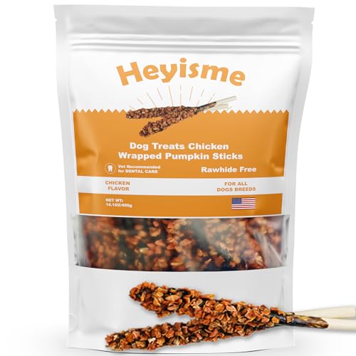 Hühnerumwickelte Sticks mit Kürbis Hundeleckerli,400g Natürliche Kaustangen ohne Rohhaut zur Zahnreinigung und Hundeerziehung Hühnerumwickelte Sticks mit Kürbis Hundeleckerli,400g Natürliche Kaustangen ohne Rohhaut zur Zahnreinigung und Hundeerziehung von HEYISME