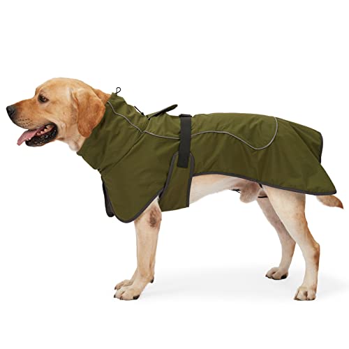 HEYWEAN Hundejacke Wasserdichter Hundemantel Reflektierende Jacke für kaltes Wetter mit weichem Fleecefutter Warmer Mantel für Hund Indoor & Outdoor Camping Wandern von HEYWEAN