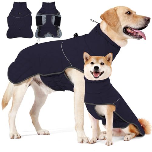 HEYWEAN Hundemantel Winter Wasserdicht Hundejacke mit D-Ring Warm Mantel Hund Fleece Hundepullover Reflektierende Wintermantel für kleine mittlere große Hunde Kleidung Hundejacke Wandern Winterweste HEYWEAN Hundemantel Winter Wasserdicht Hundejacke mit D-Ring Warm Mantel Hund Fleece Hundepullover Reflektierende Wintermantel für kleine mittlere große Hunde Kleidung Hundejacke Wandern Winterweste von HEYWEAN
