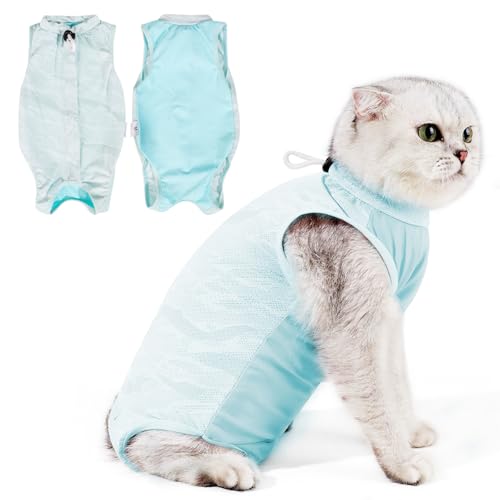 HEYWEAN Katzenbody Nach Op Body Katze Nach Op Kastration Katze Medizinischer Body für Katzen Nach Op Einteiler Katze Kleider Body Katzen Op Body Kastration Katze Body Operation Leckschutz Katze Body von HEYWEAN