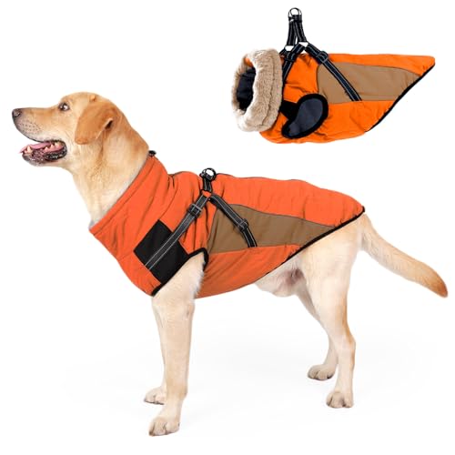 HEYWEAN Wasserdicht Hundemantel mit Geschirr Reflektierend Winter Warm Hundejacke für Kleine Mittel Grosse Hunde Hundepullover Fleece Hunde Wintermantel Kaltes Wetter Winterjacke Warme Mantel für Hund HEYWEAN Wasserdicht Hundemantel mit Geschirr Reflektierend Winter Warm Hundejacke für Kleine Mittel Grosse Hunde Hundepullover Fleece Hunde Wintermantel Kaltes Wetter Winterjacke Warme Mantel für Hund von HEYWEAN