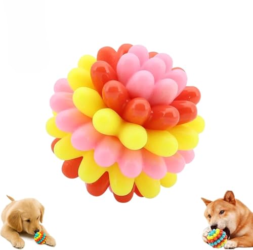 HEZDGPRFL Hundespielzeug, Kauball mit starken Stacheln, robuster Beißball aus Gummi für kleine und mittelgroße Hunde von HEZDGPRFL